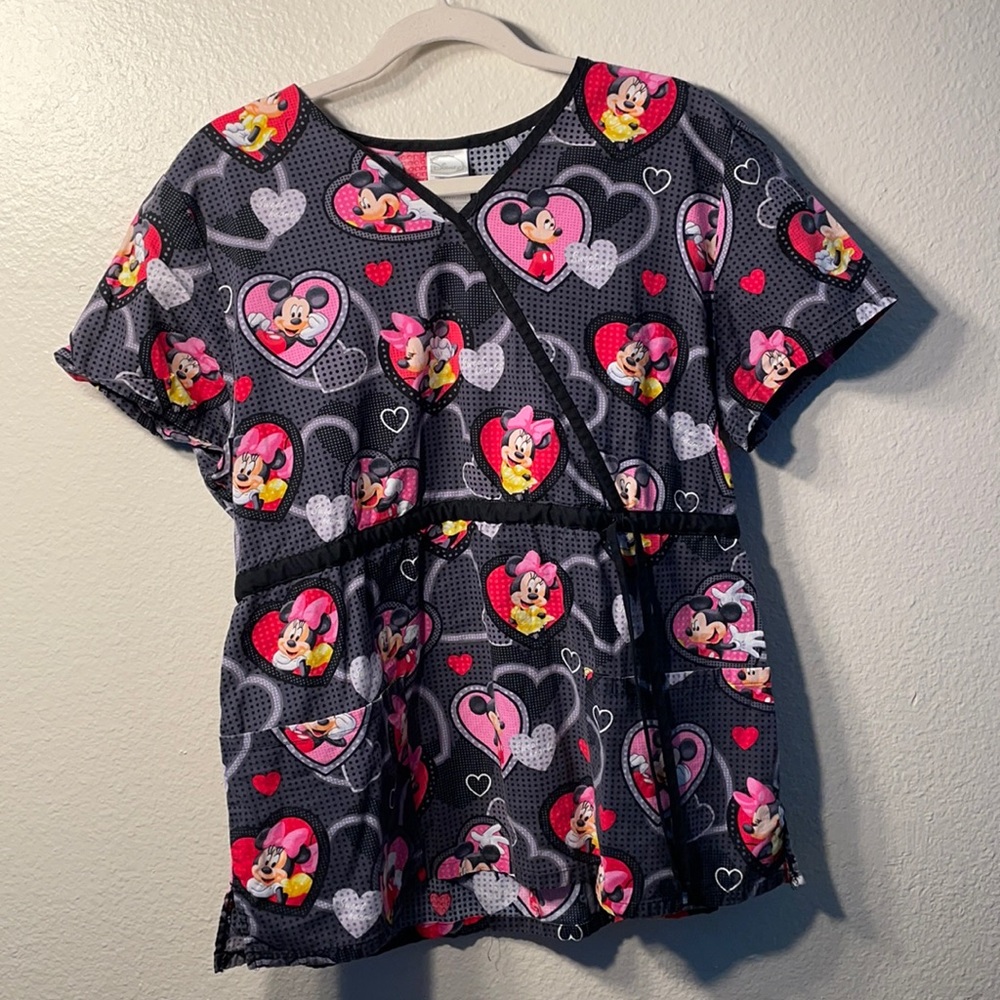 Disney Minnie Mouse and Mickey Mouse Valentine’s Day scrubs